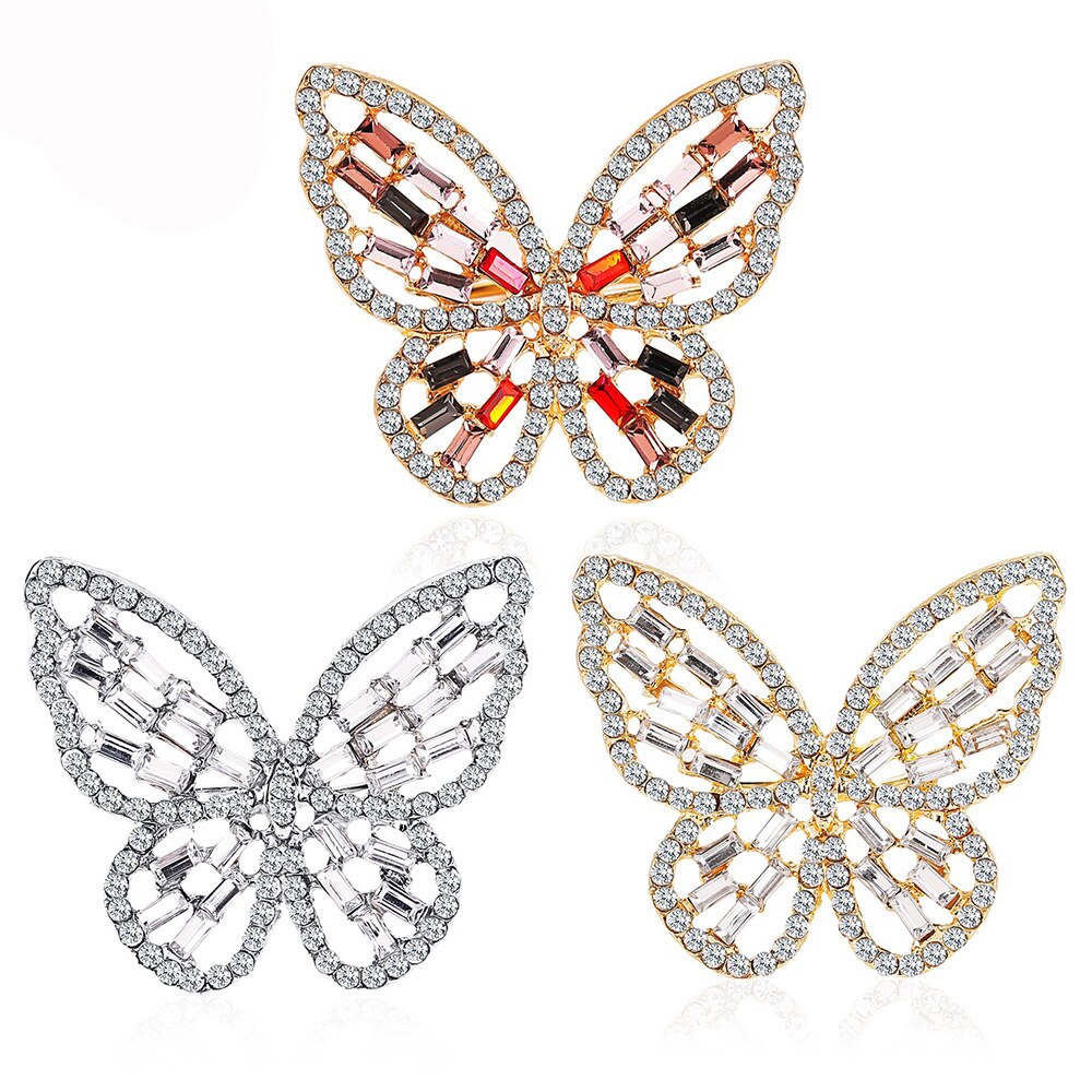 1pc luxe kristallen ringen voor vrouwen, open en verstelbaar, vlinderringen voor bruiloften en feesten