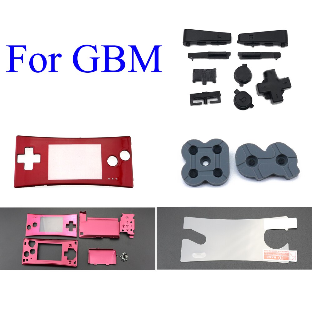 YuXi Metallgehäuse Shell für GameBoy Micro Konsole - Ersatzabdeckung mit leitfähigen Tasten