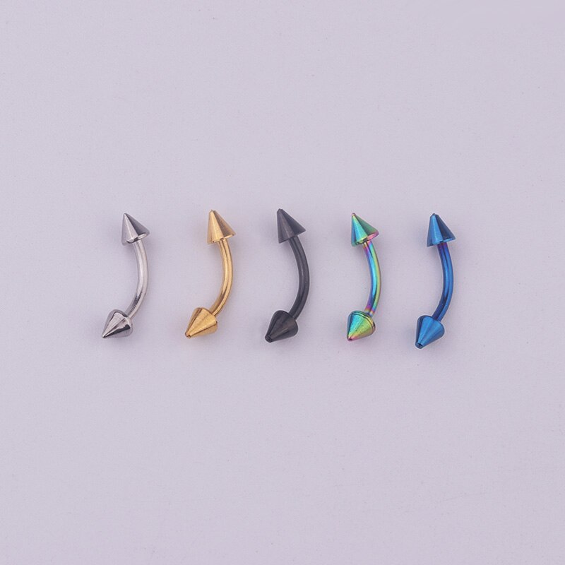 Lot de 5 Anneaux Sourcil - Barbell Courbé Acier Chirurgical 16G - Bijoux de Corps