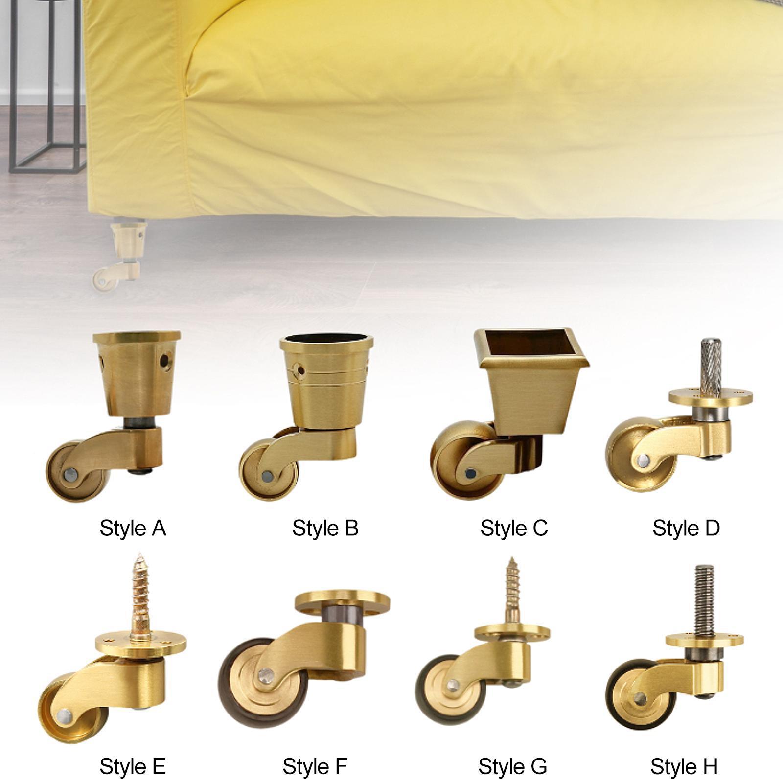Ruedas para muebles, mesa vintage, silla, patas para muebles, rueda giratoria de latón macizo