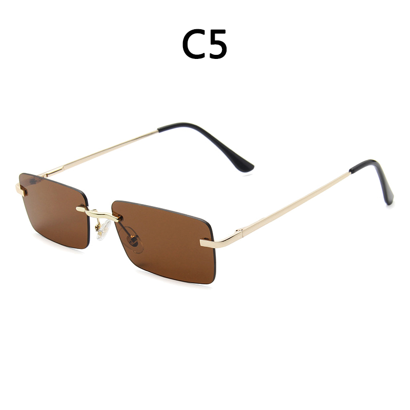BOYSEEN Randlose Brille Mann Stilvolle Sonnenbrille Frau Rosa Blau Brillen UV400 Farbverlauf Sonnenbrille: Lila