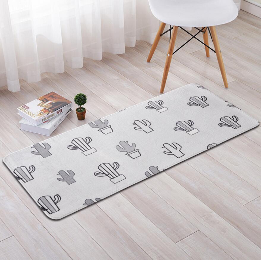 Tapis de cuisine moderne antidérapant imprimé de Cactus | Tapis antidérapant de salle de bains, salon, balcon, moins cher, paillasson de bain, tapis de chambre à coucher: C4 / 60x90cm