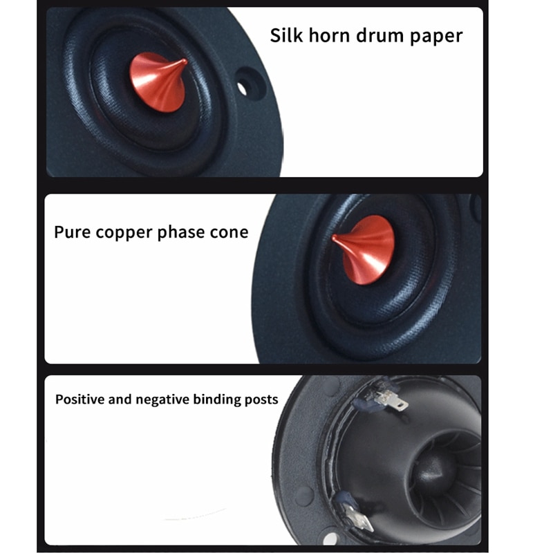 2Pcs 2 Inch Silk e Tweeter High-End Hifi 4 Ohm 30W Passive Speaker Treble Horn Car Automobile Speakers