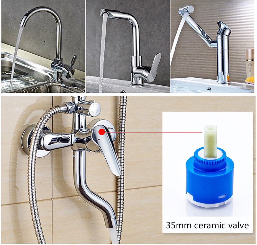 General Ceramic Cartridge Disc Valve Faucet Shower Flow Control Valves And Cold Filter Water Mixer Tap Inner Controller 35mm