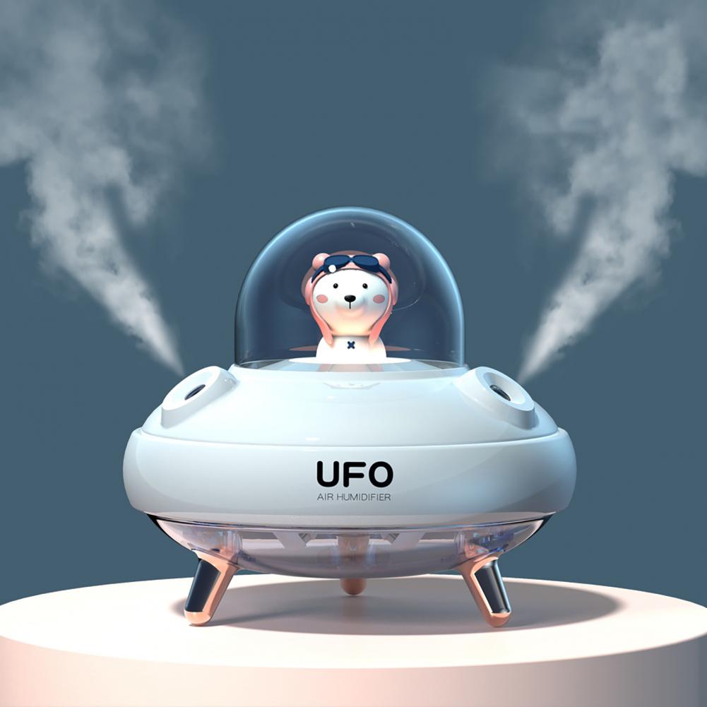 Humidificador de aire de para decoración del hogar, accesorios de coche recargable, doble Caño, UFO Bear