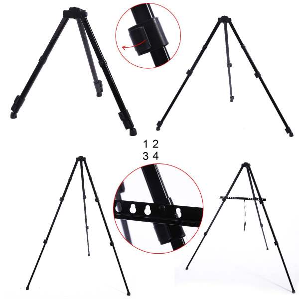 CAA-Metal Portable Folding Easels with Gym Bag for Artist Painting Outdoor Fold Table Easel 170cm Height Aluminum Set