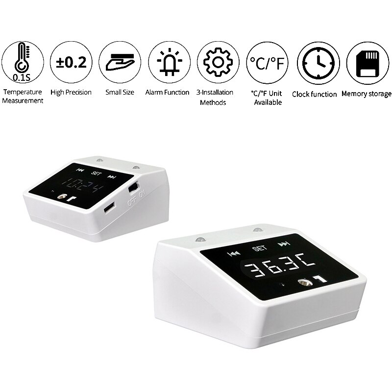 K2 Mini Digitale Non-contact Thermometer Lichaam Thermometer Ir Digitale Infrarood Voorhoofd Muur Thermometer Voor School Office Pub