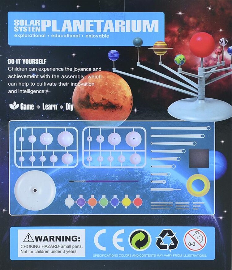 Ecroda Diy Kits Van Planeten Het Zonnestelsel Astronomische Wetenschap Waarnemingen Diy Handgemaakte Kinderen Plastic Model Speelgoed