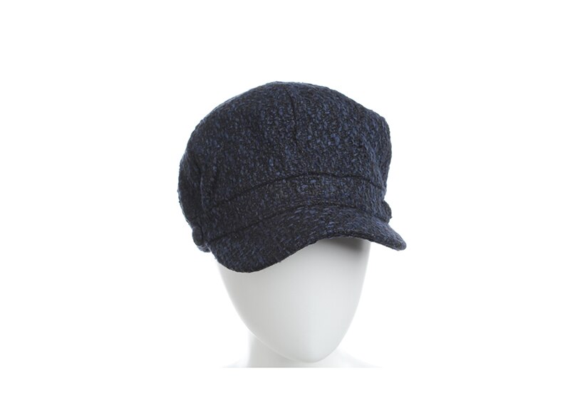 Zeitungsjunge Kappen für männer und frauen Gestrickte woll Zeitungsjunge Mütze Herbst Winter unisex Achteckige Hüte: Marine Blau