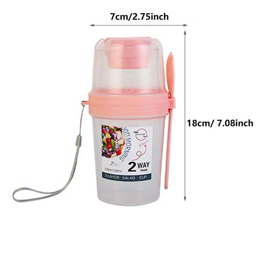 Draag ontbijtbekers, saladebekers, yoghurtgranen, havermout snacks, parfaitcontainers en saladedressinghouders met vorken!