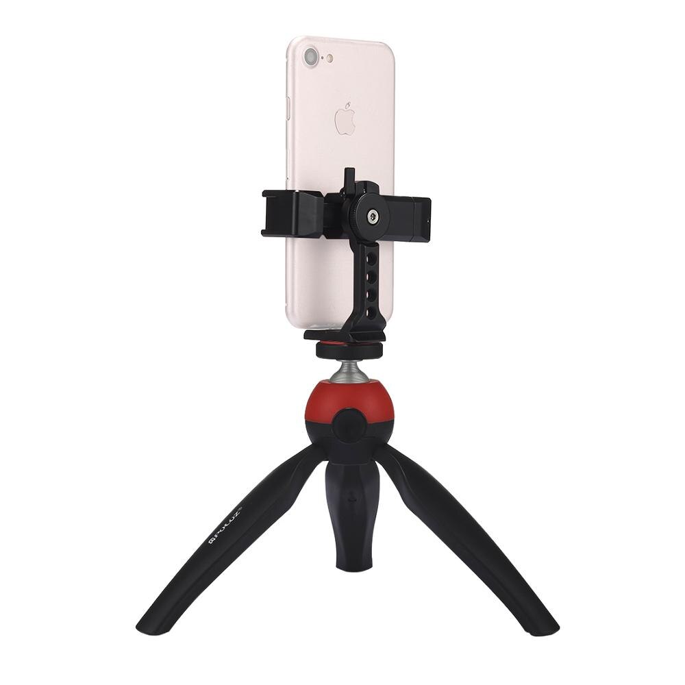 PULUZ Photo Studio Accessories 360 Degree Rotating Photography Phone Metal Clamp Holder Bracket, For iPhone, Xiaomi, Smartphones: Holder with Tripod