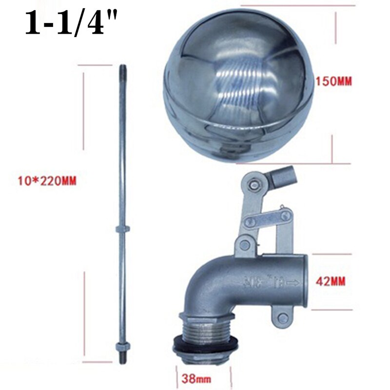 1/2" 3/4" 1" Stainless Steel 304 Adjustable Float Valve Water Tank Bend Elbow Floating Ball Valve Flow Cistern/Expansion