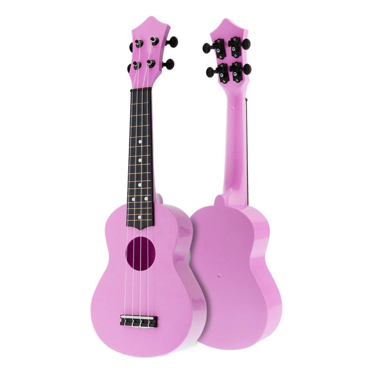 Ukelele acústico Soprano de plástico de 21 pulgadas, instrumento de 4 cuerdas, Guitarra Hawaiana para niños y principiantes en música