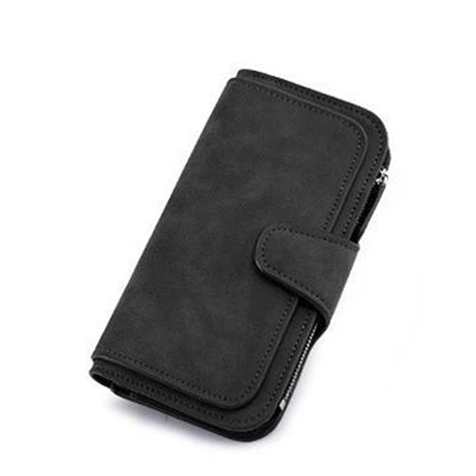 Portfel damski torebka o dużej pojemności długi tri-zginać multi-kieszeń damski wielofunkcyjny portfel robić przechowywania KQS8: czarny