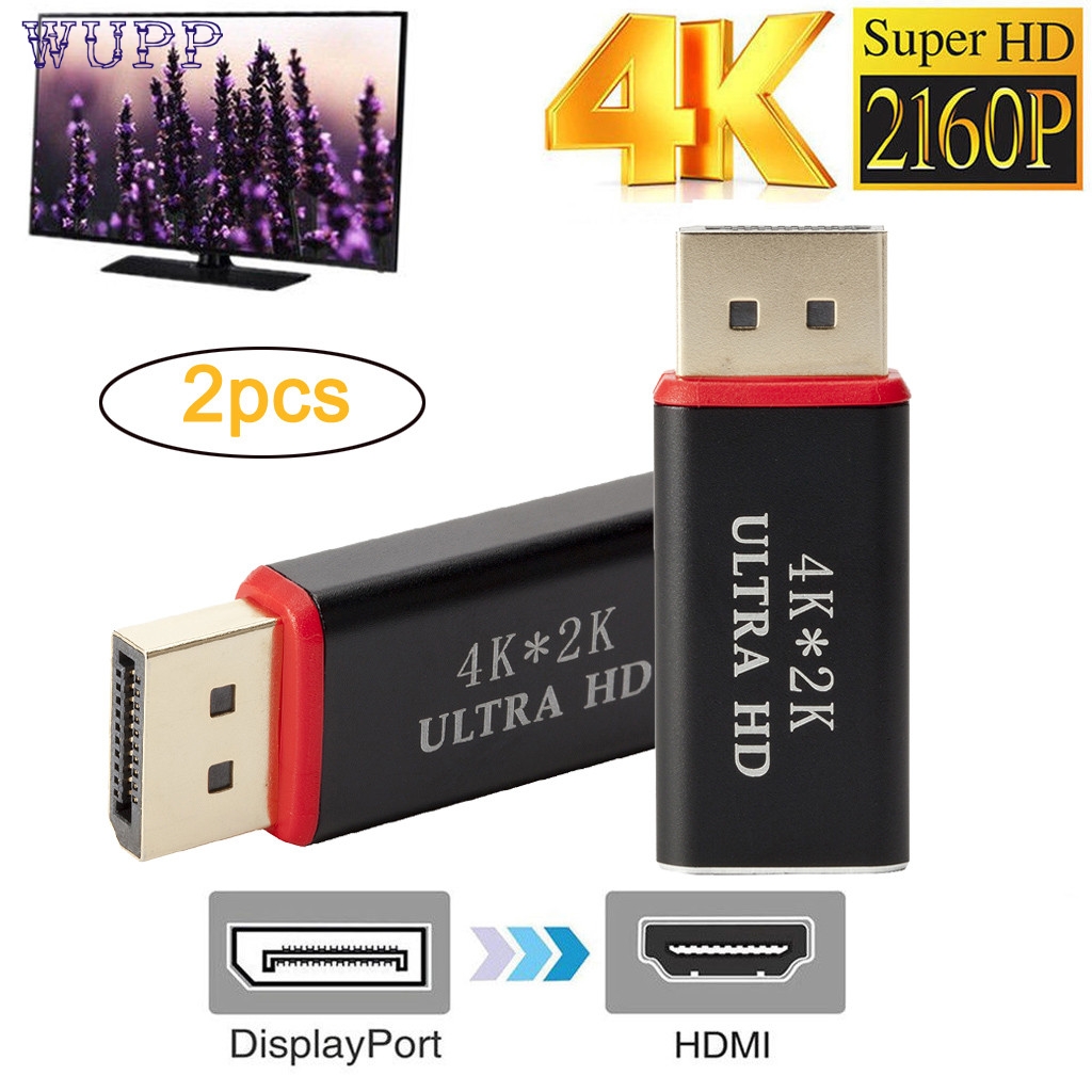 DP ZUM HDMI Konverter 2pc 4K Display Port auf HDMI Stecker auf HDMI Buchse Konverter Adapter Video Audio konverter DisplayPort