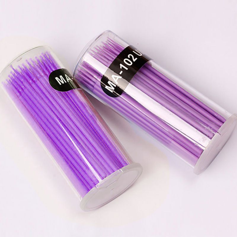 100pcs/set 1.5mm Disposable Micro Applicator For Automotive Paint Chip Repair Car Gap Cleaning Purple