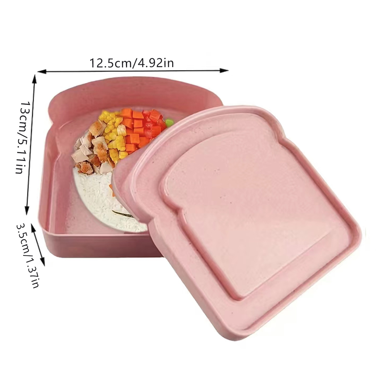 Caja de almacenamiento para tostadas y sándwiches con tapa, fiambrera portátil para alimentos, bolsa de almuerzo para pan, contenedor organizador Bento, patrón de letras de mariposa
