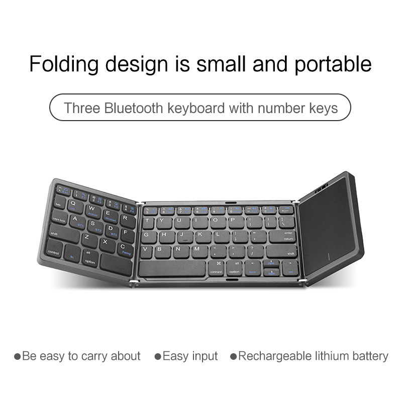 Mini teclado plegable portátil en inglés coreano, teclado inalámbrico Bluetooth para IOS, Android, Windows, iPad, tableta, teléfono한40.