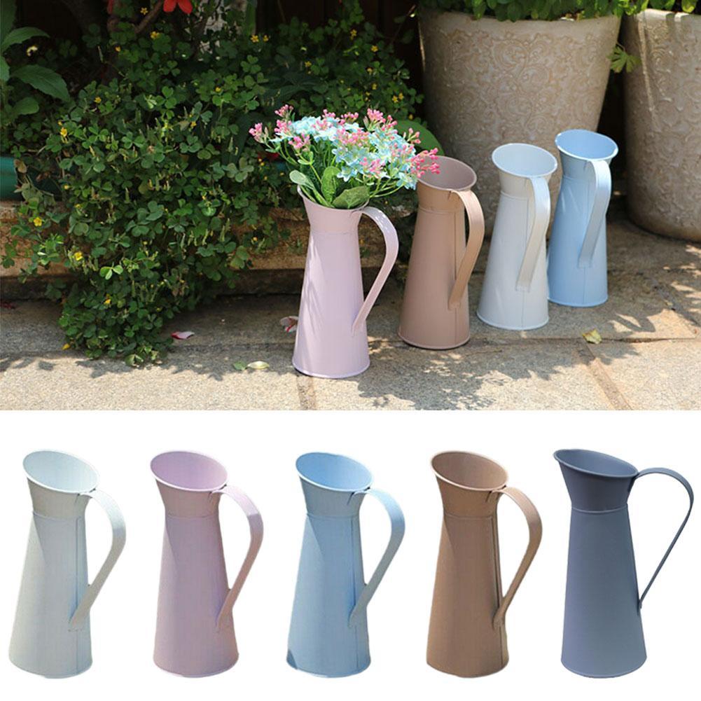 Grand Vase à crème Vintage en métal, 1 pièce, pichet d'émail, décor de maison, pichet de mariage, C0G9