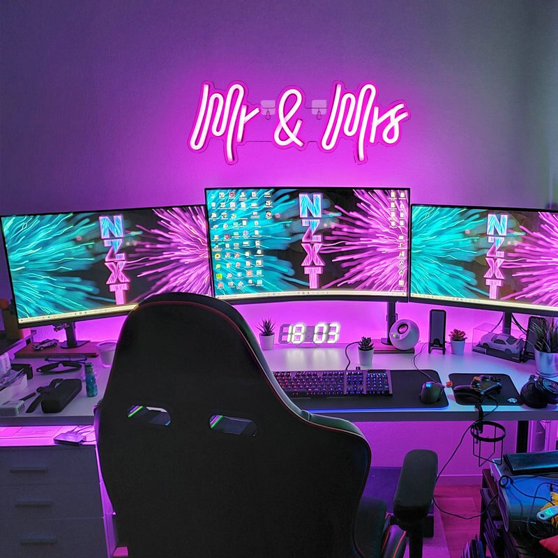 Ineonlife Neon Sign Mr En Ms Voor Party Muur Decor Neon Borden Voor Slaapkamer Meisje Anniversary Party Valentineday Bruiloft decor