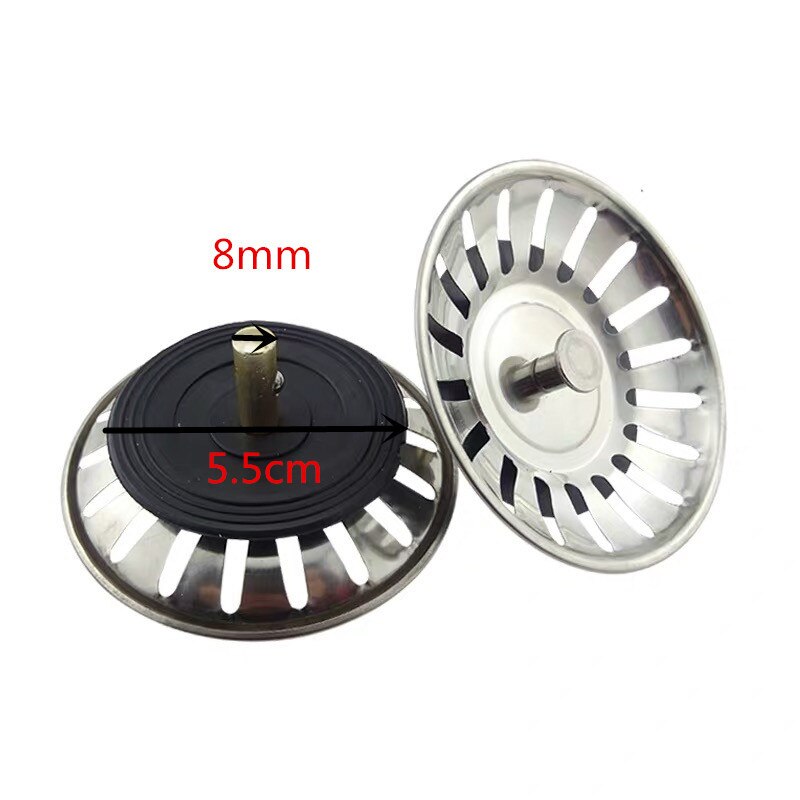 8Cm Rvs Cover Gat Sink Filter Gootsteen Keuken Afvoer Om Plug Afvoerputje Voor Badkamer