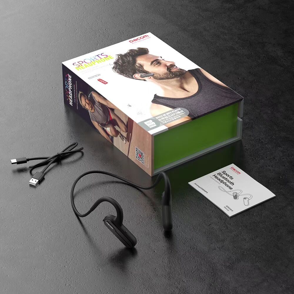 Dacom Airwings MP3 reproductor de música Bluetooth 5,0 Auriculares deportivos inalámbricos resistentes al agua auriculares de 8GB de memoria para correr gimnasio: black original box