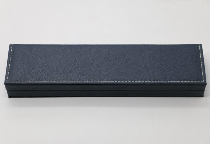 Svart pu läder klockbox rektangel klocka förvaringslådor smycken klocka display box paketet: 2