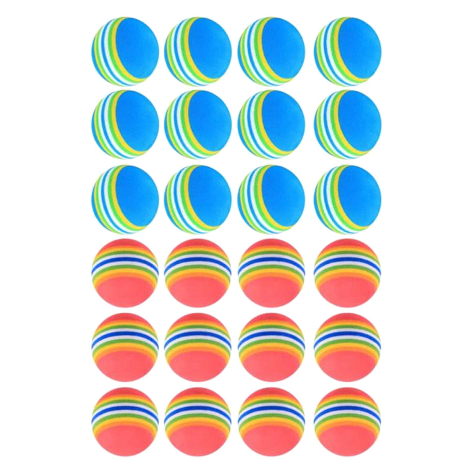 26x Zachte Eva Golf Schuim Bal Regenboog Spons Ballen Rijden Training Aids