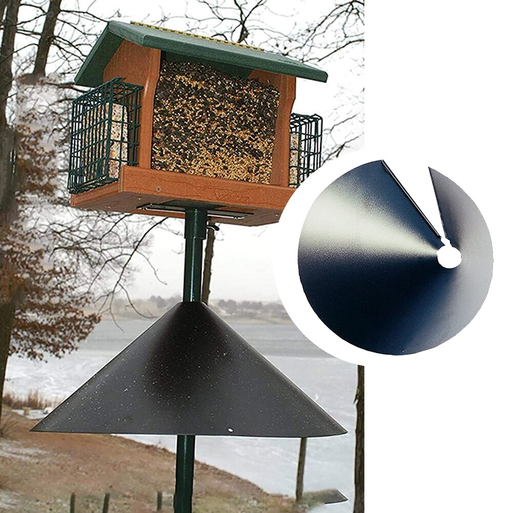 Déflecteur anti-écureuil enroulé, dôme de protection, outil de dissuasion de 16 pouces, déflecteur anti-écureuil, mangeoires à oiseaux suspendues