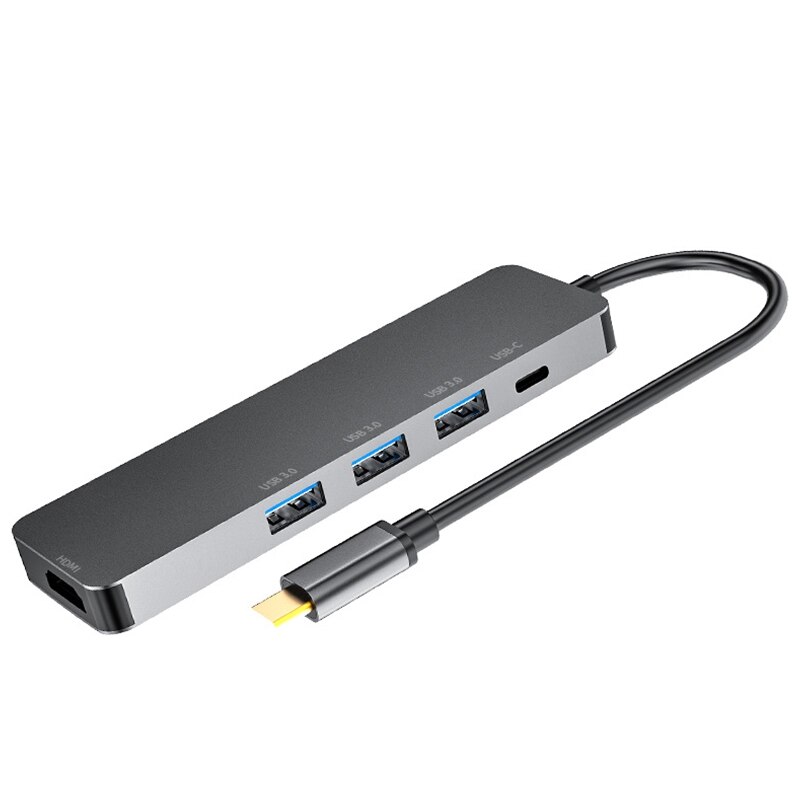 Type-C USB Hub Five-In-One USB-C to HDMI HD 4K 30Hz Expander Adapter PD Fast Charge USB3.0 Docking Station