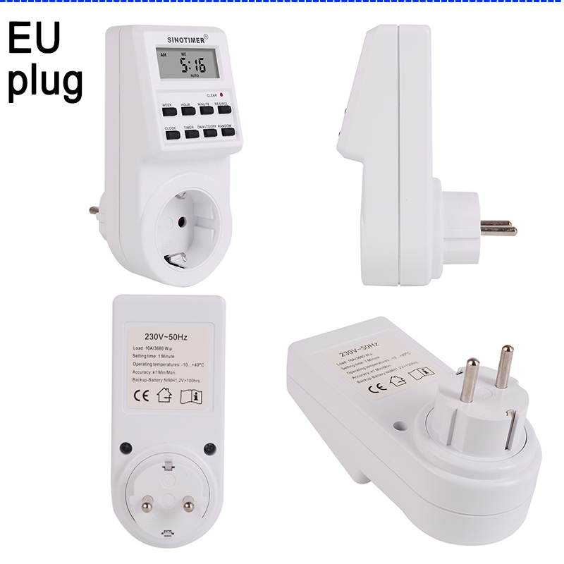 Uk Plug Digitale Wekelijkse Programmeerbare Elektrische Muur Plug-In Stopcontact Tijdschakelaar Outlet Tijd Klok 220V 110V Ac