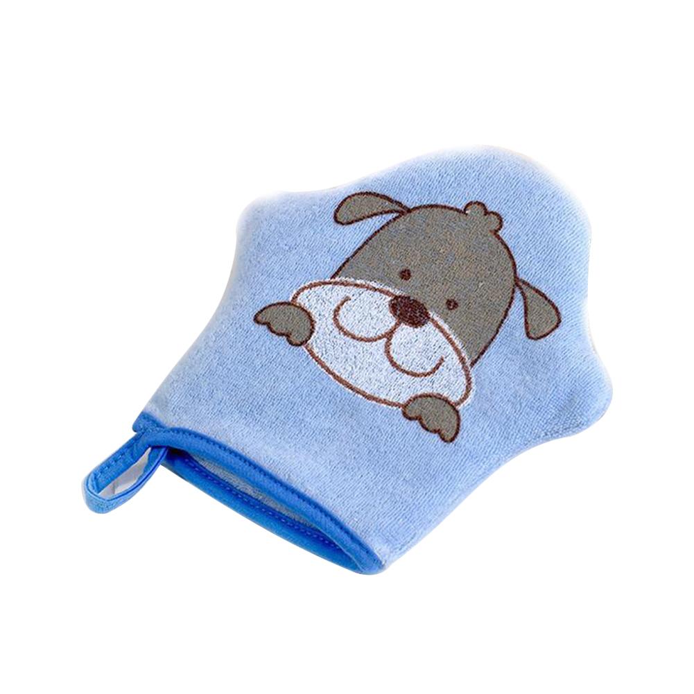 Gant de toilette coloré aux motifs de dessin animé pour bébé,tissu éponge ultra souple modelée d&#39;après le thème animal, disponible en 3 couleurs, brosse de douche en coton, serviette de frottement, nouvelle série,: Blue
