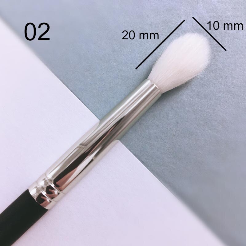 Pincel de maquillaje hecho a mano, mezcla de sombra de ojos, pelo de cabra Saikoho, pelo de caballo, herramientas cosméticas, juego de pinceles de maquillaje: 02
