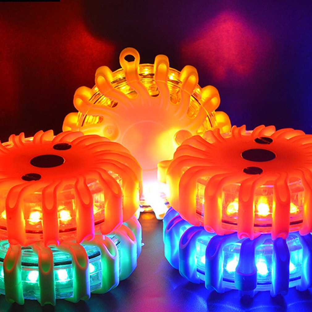 2 stücke LED Notfall Magnet Blinkende Warn Nacht Lichter Sicherheits Straße Flare Notfall Lichter mit Magnetische Basis für Auto Lkw boot