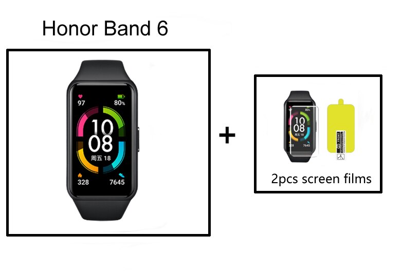 Original Honor Band 6 Smart Bracelet 1.47 Inch Swimming Waterproof Bluetooth Fitness Heart Rate Monitoring Music Calling: Blackadd films