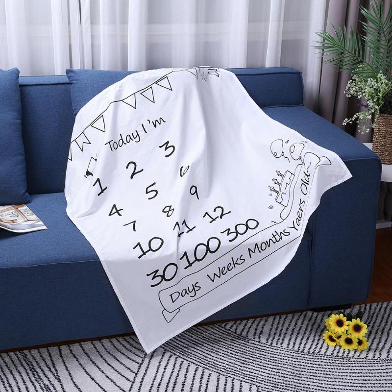 Karikatur aufbringen Kleinkind Baby Meilenstein PhotoProps Hintergrund Decken Spielen matt Hintergrund Tuch Kalender Foto Zubehör