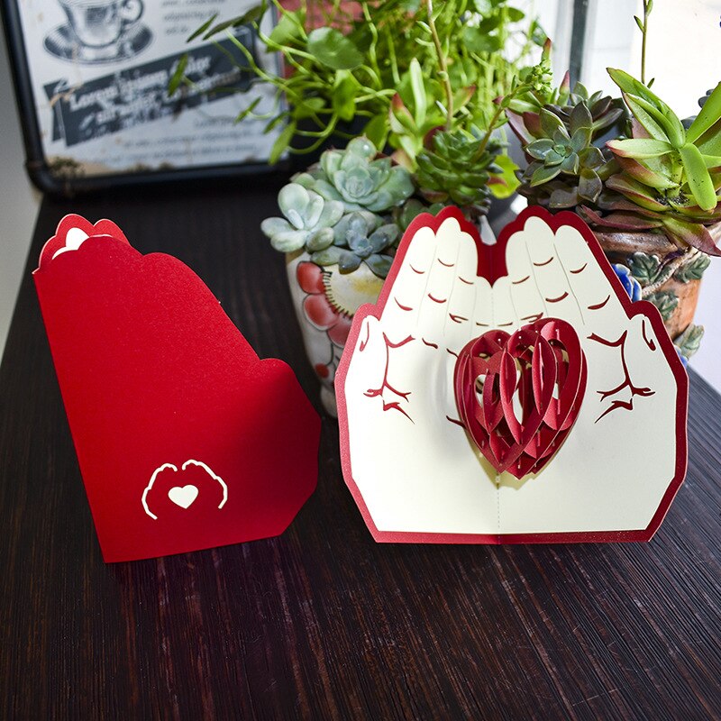 Cartoline pop-su 3D compleanno san valentino anniversario biglietti d'auguri cartoline regali con busta