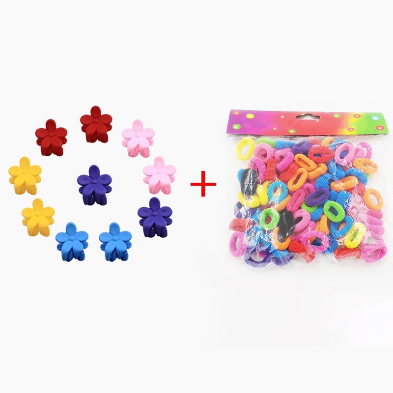 Pequeño gancho para el pelo para niña pequeña, horquilla con flor de Color caramelo, accesorios para el pelo de niños, 10 Uds.: style 1