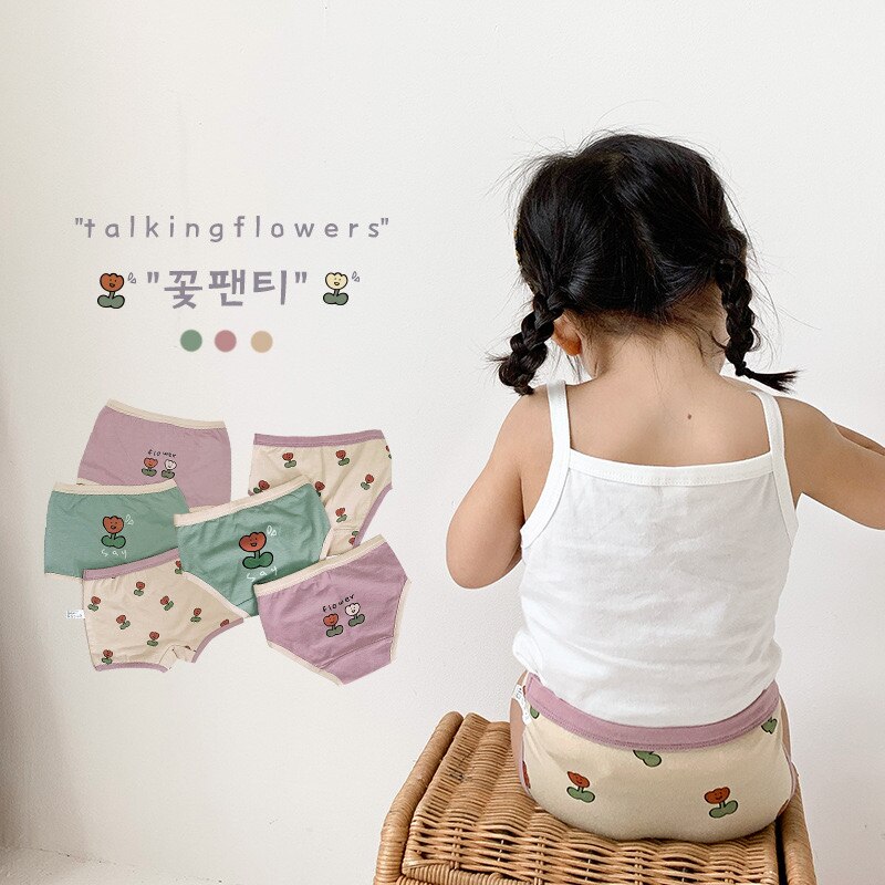 Slip boxer per bambini slip in cotone per bambini stampa per ragazze slip per bambini morbidi mutandine per bambini carine 6 pezzi1 lotto PT02