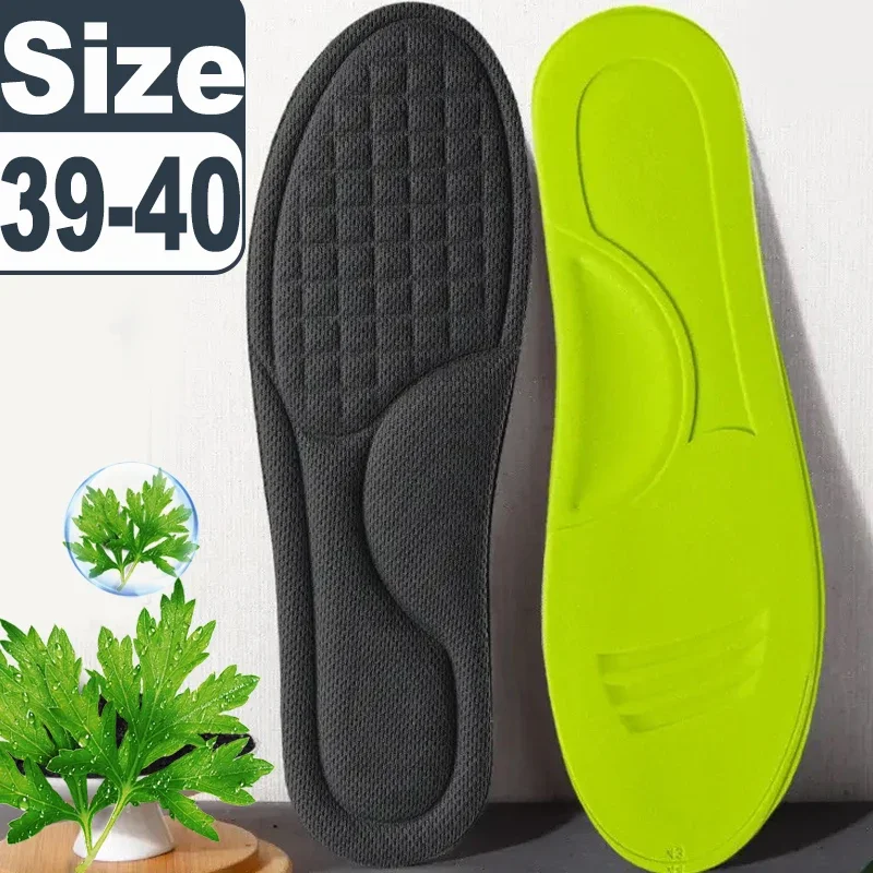 Plantillas ortopédicas de espuma viscoelástica suave, 1-10 pares, plantilla desodorizante Unisex, zapatos deportivos, absorbe el sudor, accesorios antibacterianos para zapatos: XS / Verde