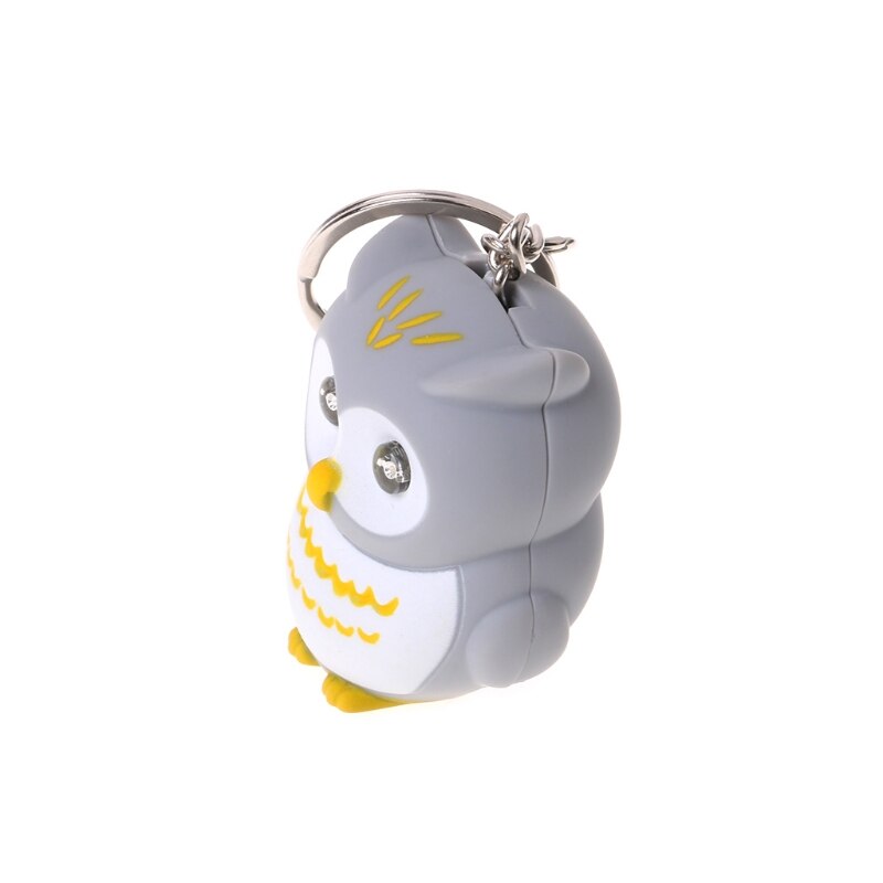 Divertente LED Light 3D Cartoon Owl portachiavi suono Hooting portachiavi regalo chiave giocattoli per bambini F1CB