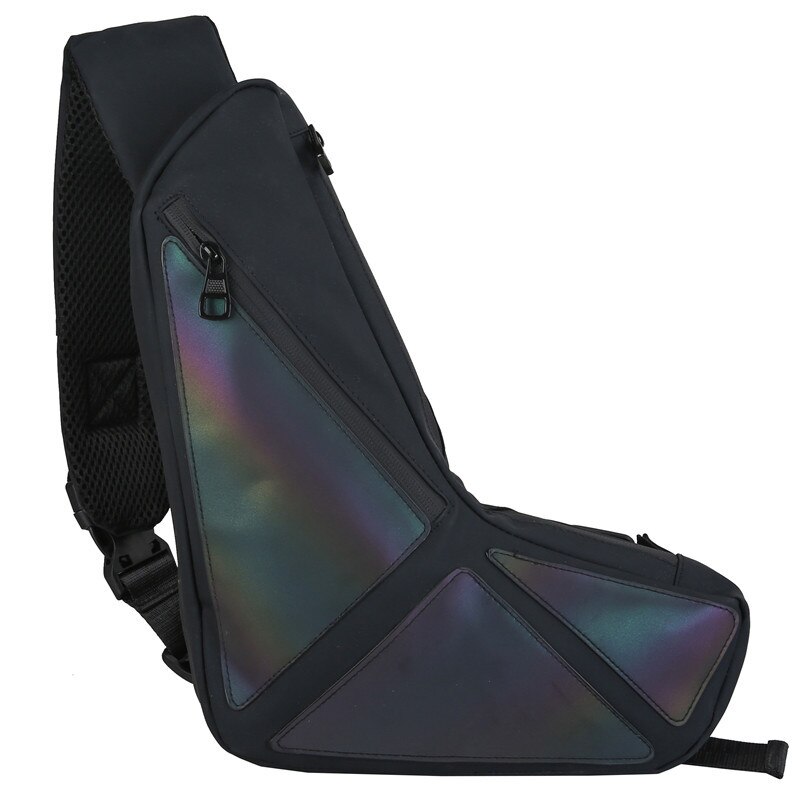 Techwear Colorful Reflective Irregular Crossbody Bags Men Women Harajuku Hip Hop Waist Chest Sling Bag