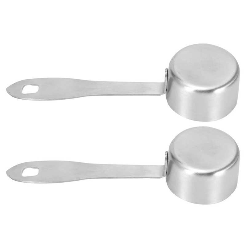 2Pcs 30ml Stainless Steel Coffee Scoop Long Handled Coffee Milk Powder Measuring Spoons Teaspoons Kitchen Accessories