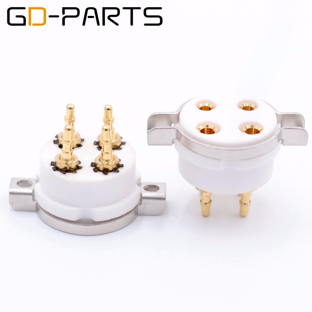 GD-PARTS Ceramic 4pin Tube Sockets For 2A3 300B PX4 5Z3P 5U4G 274A 45 71 Hifi Vintage AMP DIY Gold Plated Pins