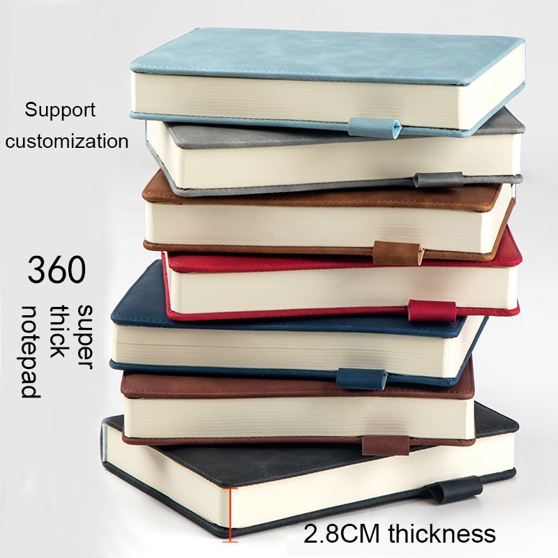360 Pages Super Thick Wax Sense Leather A5 Notebook Business Office Daily Work Notebook NotebookS Free Portrayal Company Logo
