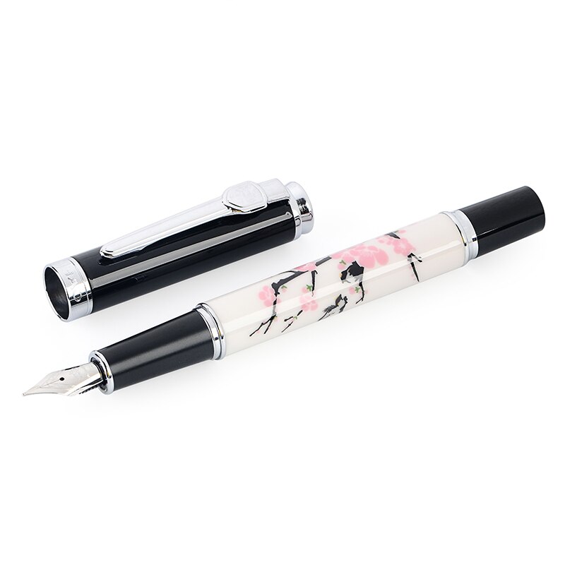Ceramic Plum Blossom Iraurita Fountain Pen Wood Shell Metal Silver Fine Nib 0.5mm Pens Ink Writing School Office