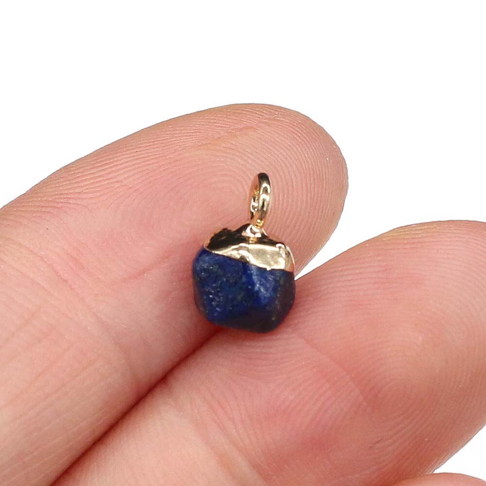 Natürliche Stein Anhänger unregelmäßige bilden Kleine facettiert Anhänger für Frauen Schmuck, sterben DIY Halskette Ohrringe 6x6mm 2Stck