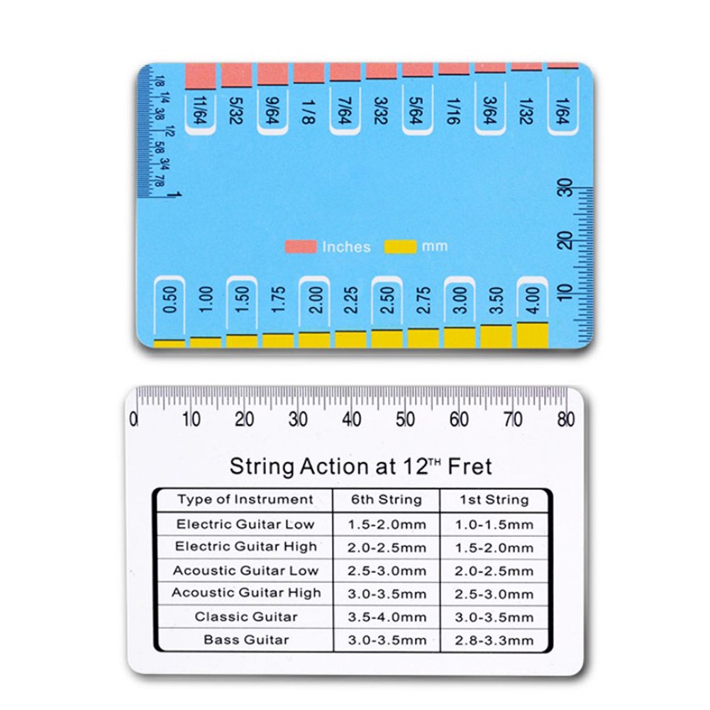 Jauge d'action de corde de guitare avec précision, règle de hauteur de corde, mesure de hauteur Double face, selle de corde de