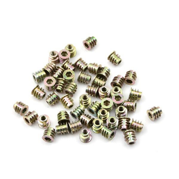60Pcs M4 M5 M6 Zinc Hex Drive Head Screw Insert Nut Threaded For Wood Good Items