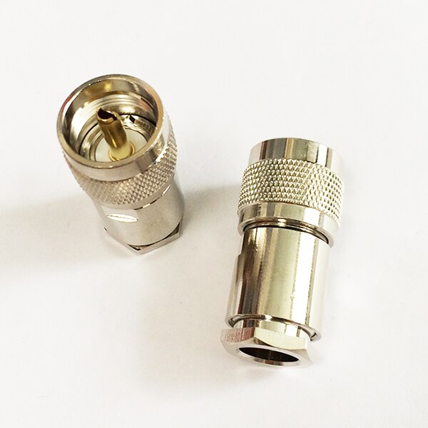 1 pc Novo UHF Plugue Macho Conector Conversor Com Para RG8, RG213, LMR400 Nickelplated Reta Atacado